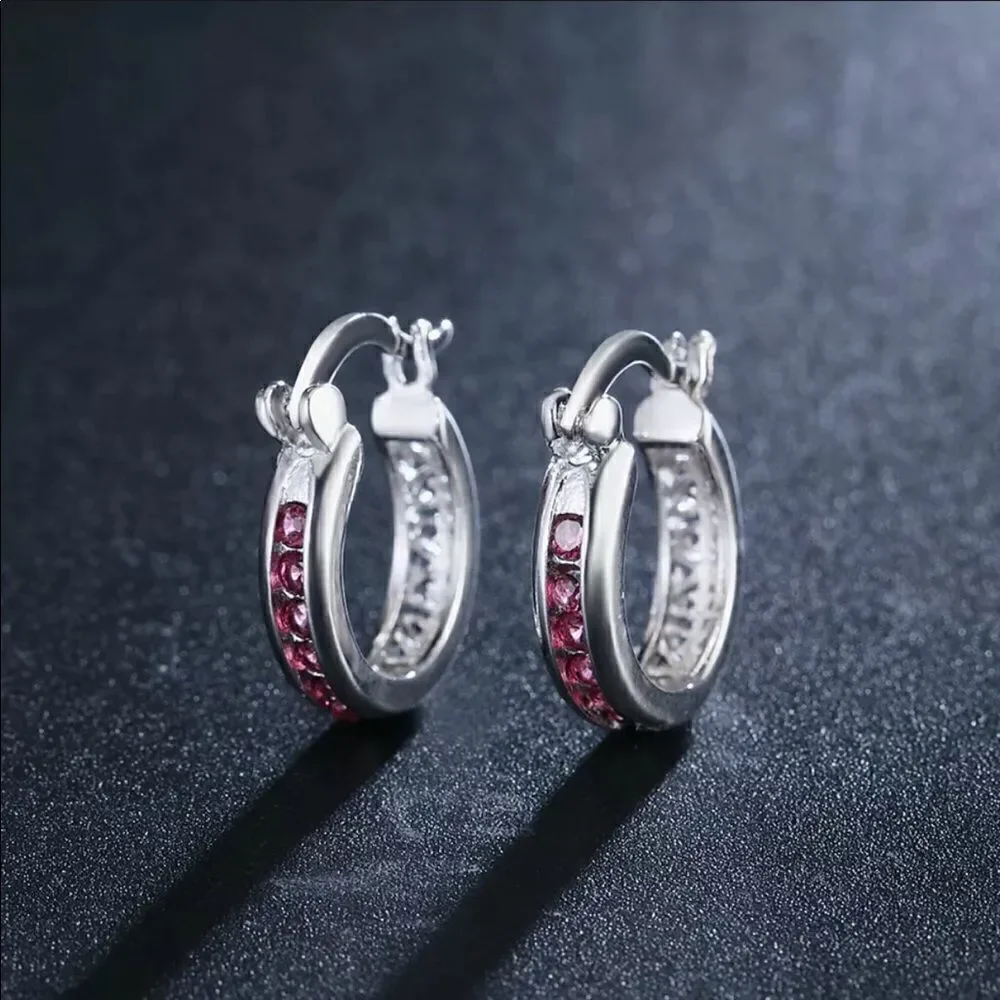 The Prize earrings in red rose noble crystal zircon & sterling Silver